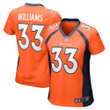 Womens Denver Broncos Javonte Williams Orange Game Jersey Gift for Denver Broncos fans