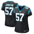 Womens Carolina Panthers Clay Johnston Black Game Jersey Gift for Carolina Panthers fans