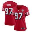 Womens San Francisco 49ers Nick Bosa Scarlet 75th Anniversary Alternate Game Jersey Gift for San Francisco 49Ers fans