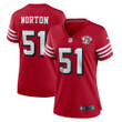 Womens San Francisco 49ers Ken Norton Scarlet 75th Anniversary Alternate Game Retired Player Jersey Gift for San Francisco 49Ers fans