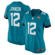 Womens Jacksonville Jaguars Tyron Johnson Teal Game Player Jersey Gift for Jacksonville Jaguars fans