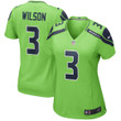 Womens Seattle Seahawks Russell Wilson Neon Green Alternate Game Jersey Gift for Seattle Seahawks fans
