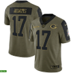 Green Bay Packers Davante Adams 17 NFL Olive 2021 Salute To Service Player Men Jersey For Packers Fans