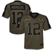 Green Bay Packers Aaron Rodgers 12 NFL Olive 2021 Salute To Service Game Men Jersey For Packers Fans