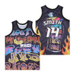 Fresh Prince Will Smith 14 Graffiti Burning Fire Black Basketball Jersey Gift For Fresh Prince Fans