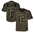 Tampa Bay Buccaneers Tom Brady 12 NFL Olive 2021 Salute To Service Game Men Jersey For Buccaneers Fans