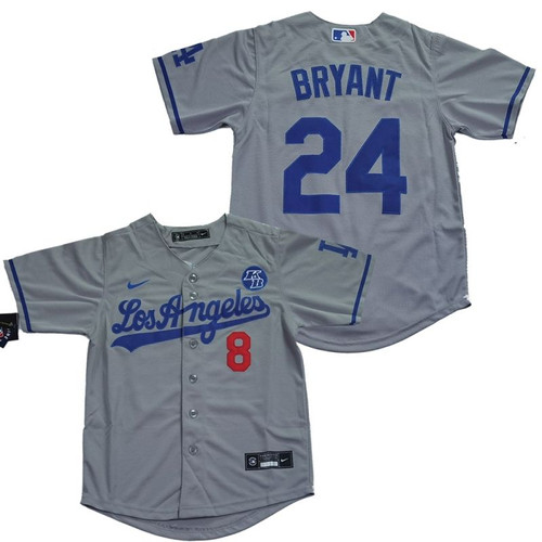 Los Angeles Dodgers Kobe Bryant #24 2020 MLB Grey Jersey