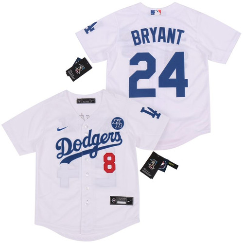 Los Angeles Dodgers Kobe Bryant #8 2020 MLB White Jersey