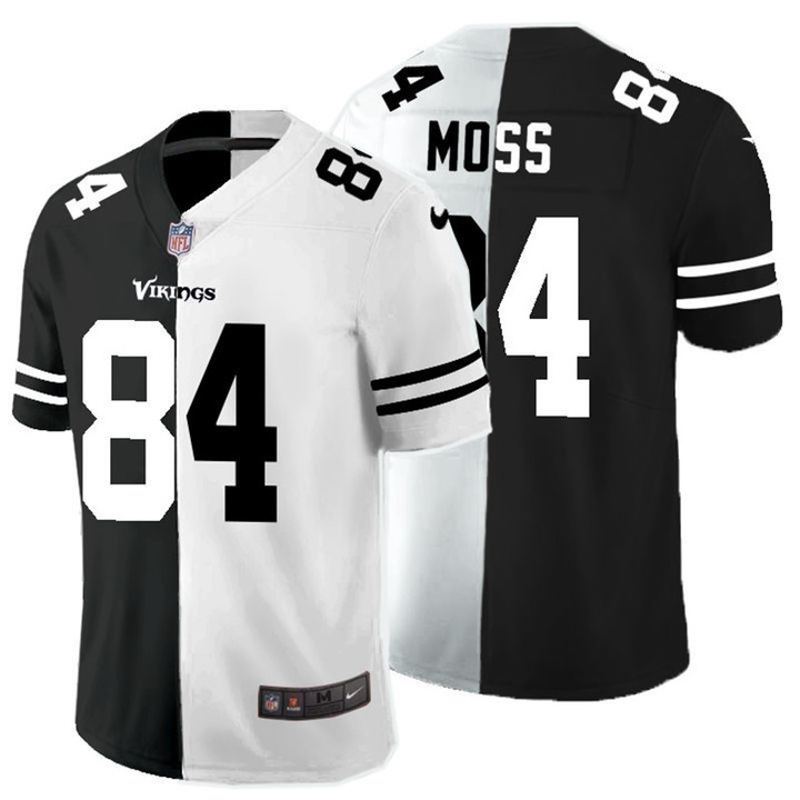 Minnesota Vikings Randy Moss #84 NFL 2020 Black and White Jersey