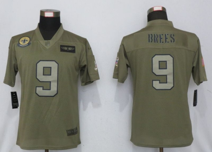 New Orleans Saints Drew Brees #9 NFL 2020 Moss Green Jersey