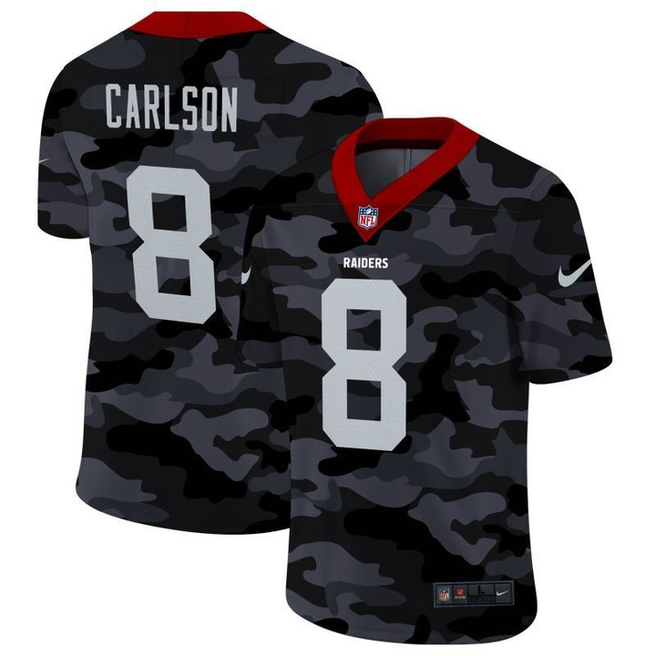 Oakland Raiders Daniel Carlson #8 NFL 2020 Camo Black Jersey