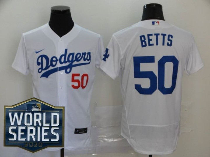 Los Angeles Dodgers Mookie Betts #50 2020 MLB White Jersey
