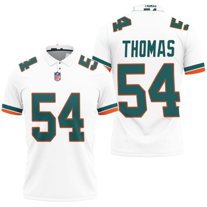 Miami Dolphins Zach Thomas #54 NFL American Football White 2019 Alternate Game 3D Designed Allover Custom Gift For Dolphins Fans
