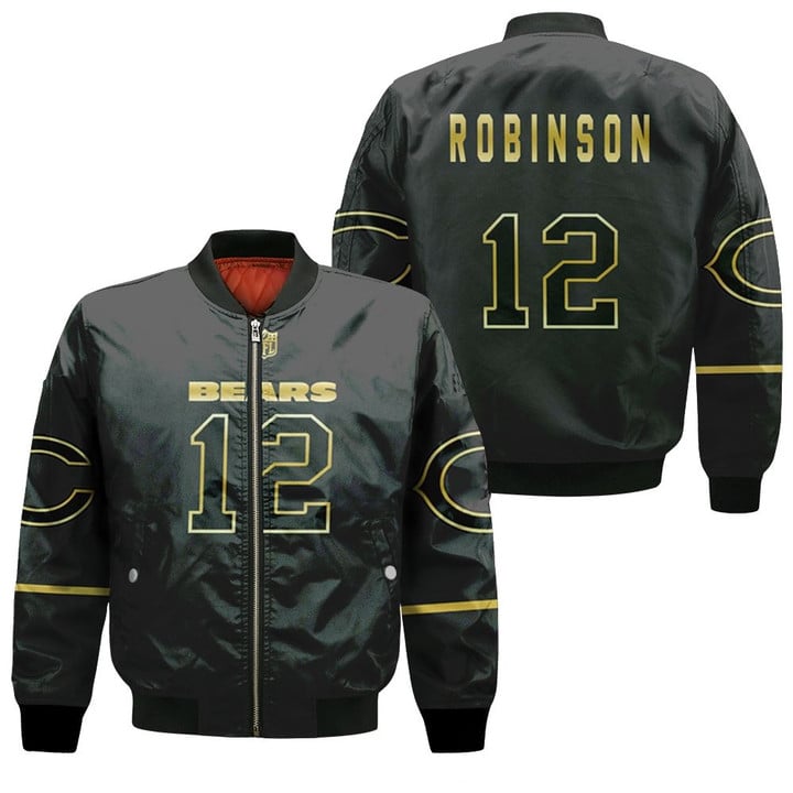 Chicago Bears Allen Robinson #12 Great Player NFL Black Golden Edition Vapor Limited Jersey Style Custom Gift For Bears Fans