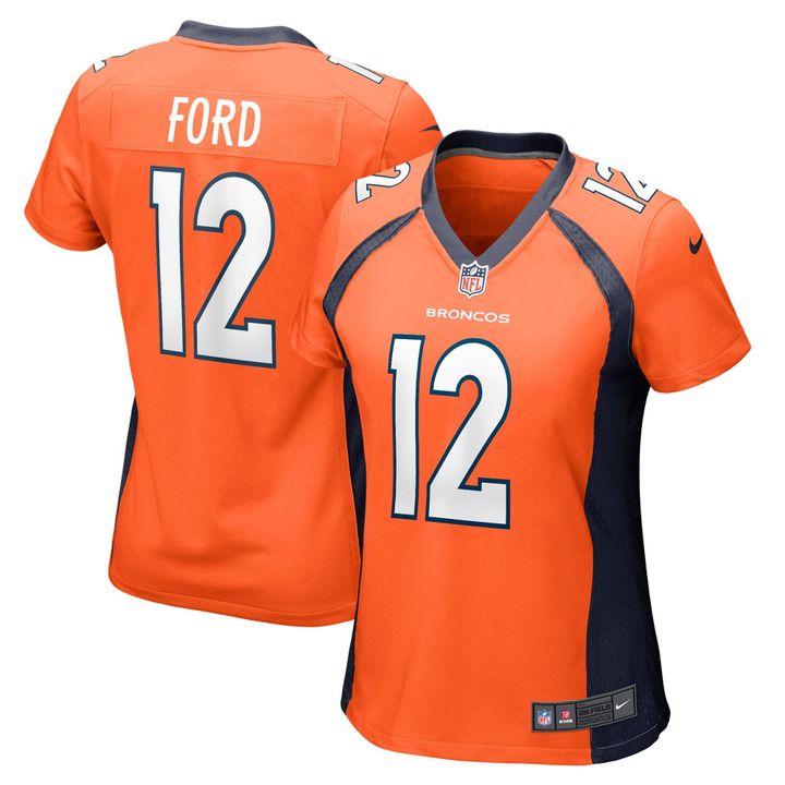Womens Denver Broncos Mike Ford Orange Game Player Jersey Gift for Denver Broncos fans