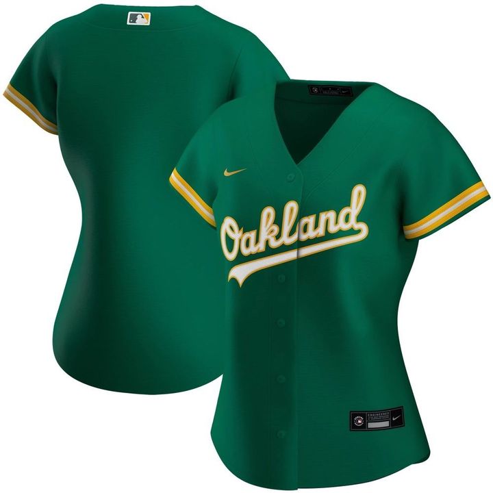 Womens Oakland Athletics Kelly Green Alternate Team Jersey Gift For Oakland Athletics Fans