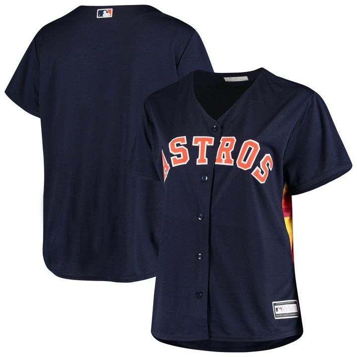 Womens Houston Astros Navy Plus Size Sanitized Team Jersey Gift For Houston Astros Fans