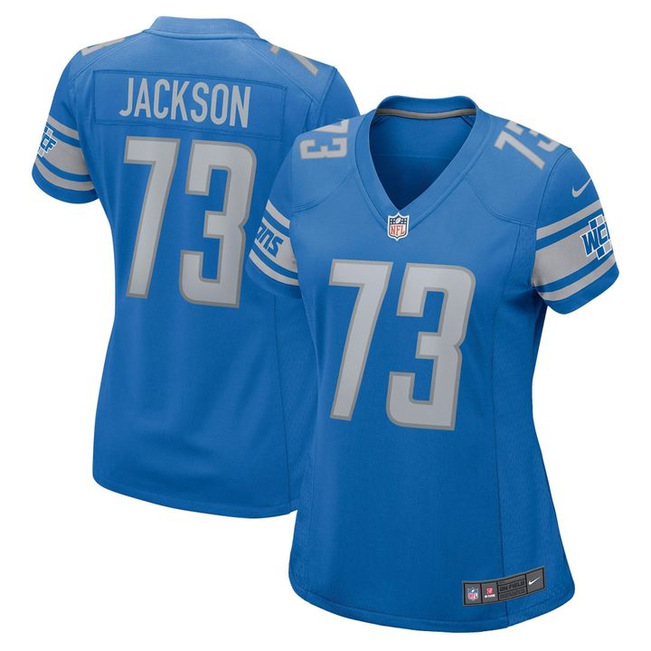 Womens Detroit Lions Jonah Jackson Blue Game Jersey Gift for Detroit Lions fans