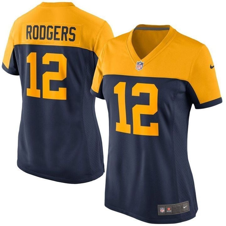Aaron Rodgers Green Bay Packers Womens Alternate Game Jersey Navy 2019