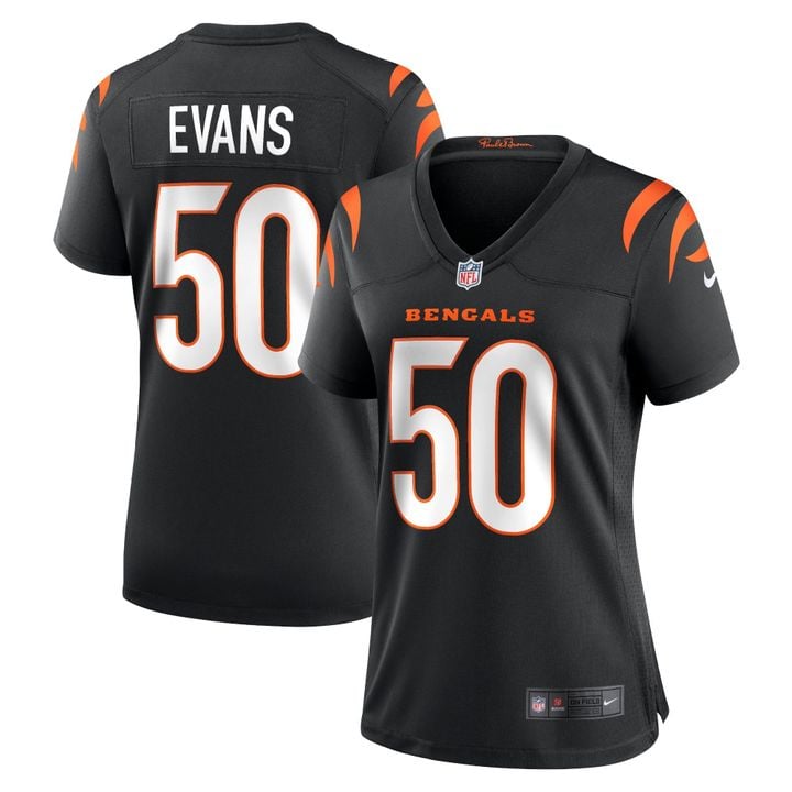 Womens Cincinnati Bengals Jordan Evans Black Game Jersey Gift for Cincinnati Bengals fans