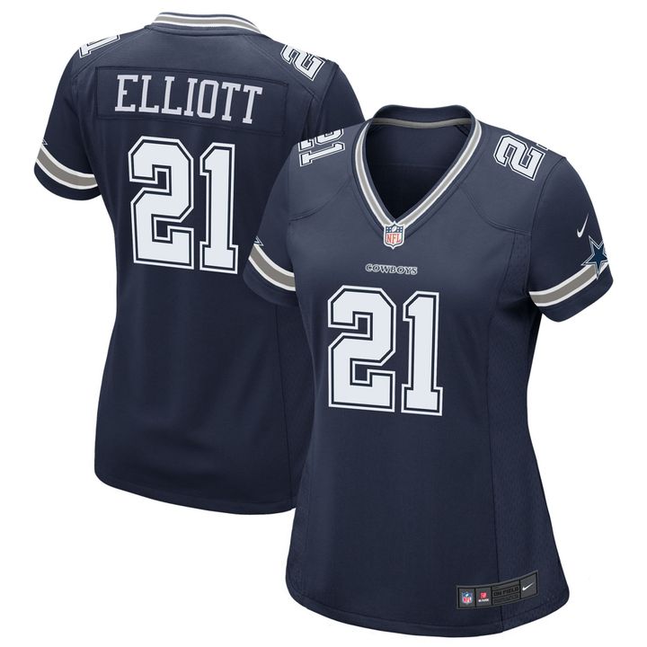 Womens Dallas Cowboys Ezekiel Elliott Navy Game Team Jersey Gift for Dallas Cowboys fans