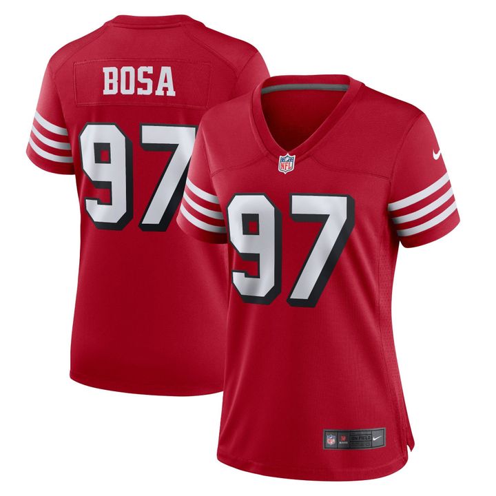 Womens San Francisco 49ers Nick Bosa Scarlet Alternate Game Jersey Gift for San Francisco 49Ers fans