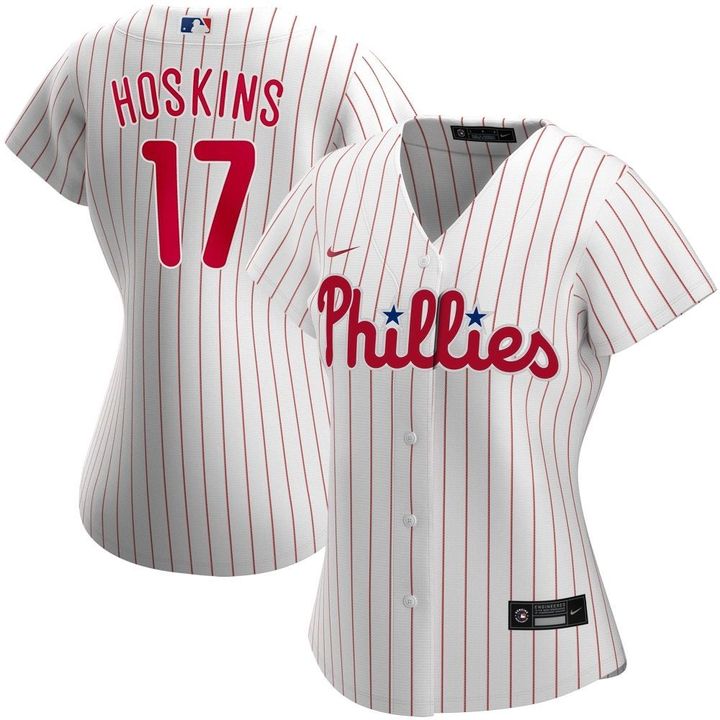 Womens Philadelphia Phillies Rhys Hoskins White Home Player Jersey Gift For Philadelphia Phillies Fans