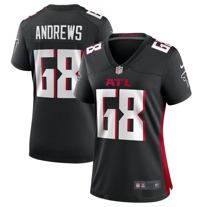 Womens Atlanta Falcons Josh Andrews Black Game Player Jersey Gift for Atlanta Falcons fans