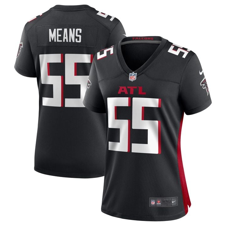Womens Atlanta Falcons Steven Means Black Game Jersey Gift for Atlanta Falcons fans