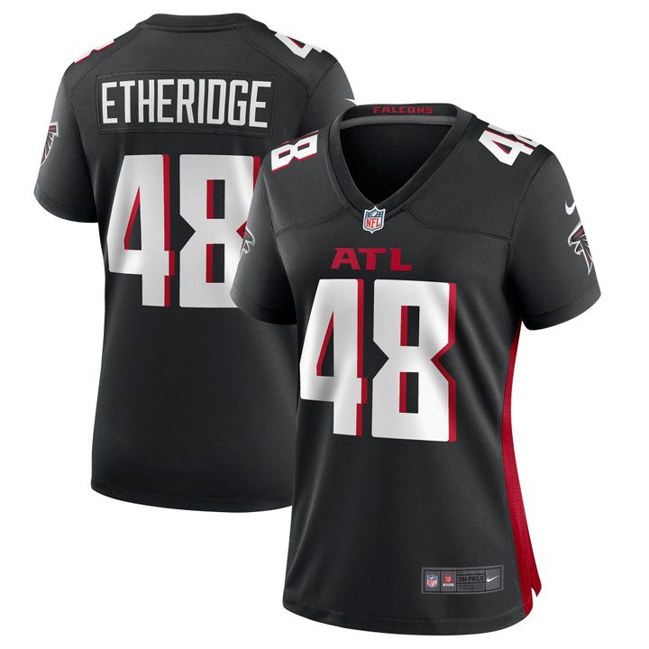 Womens Atlanta Falcons Dorian Etheridge Black Game Jersey Gift for Atlanta Falcons fans