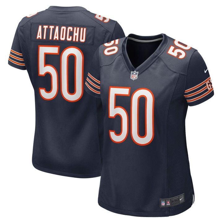 Womens Chicago Bears Jeremiah Attaochu Navy Game Player Jersey Gift for Chicago Bears fans