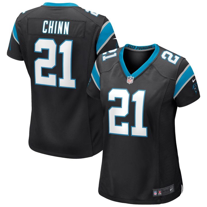 Womens Carolina Panthers Jeremy Chinn Black Game Jersey Gift for Carolina Panthers fans