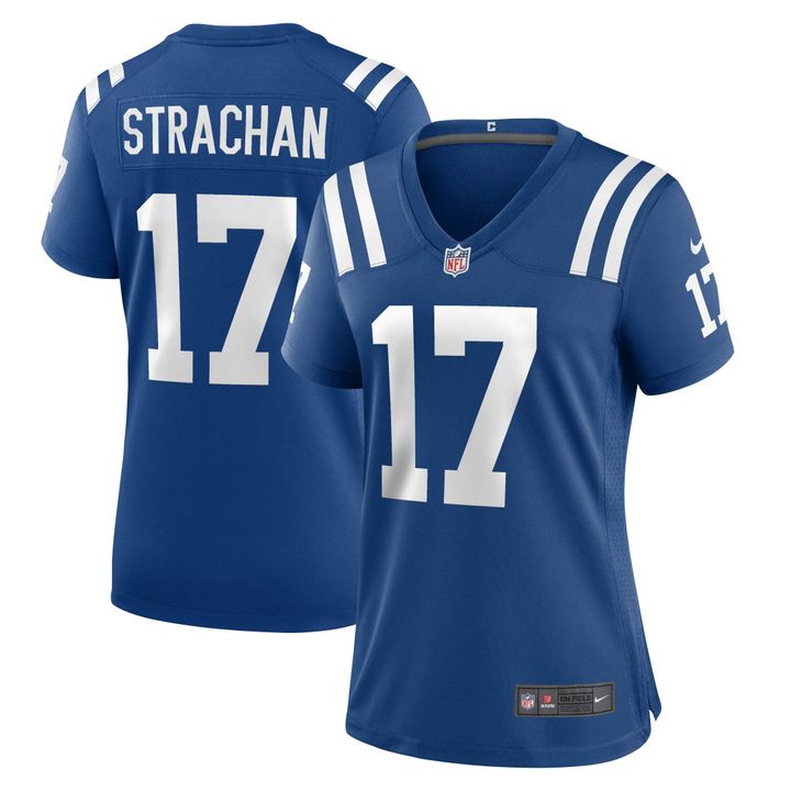 Womens Colts Mike Strachan Royal Game Jersey Gift for Colts fans