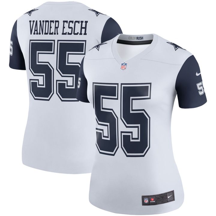 Womens Dallas Cowboys Leighton Vander Esch White Color Rush Legend Player Jersey Gift for Dallas Cowboys fans