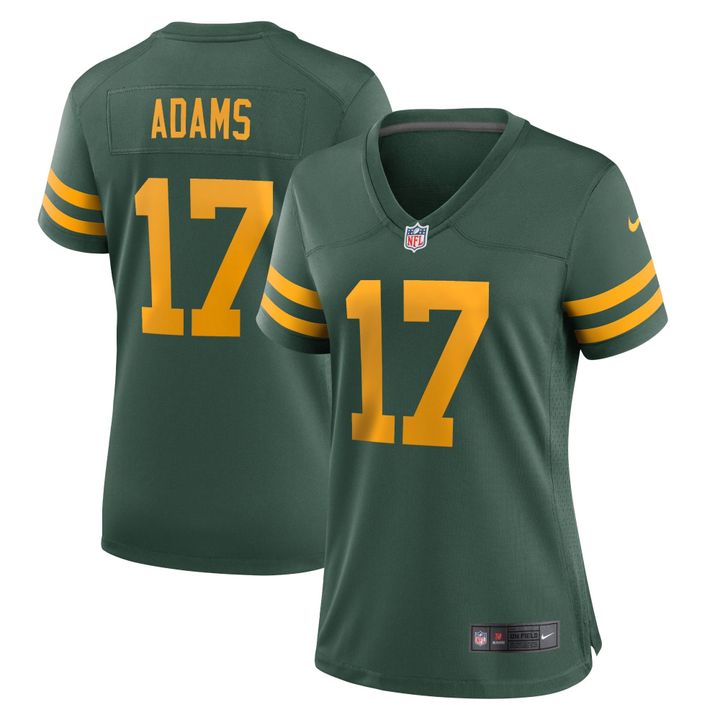 Womens Green Bay Packers Davante Adams Green Alternate Game Player Jersey Gift for Green Bay Packers fans