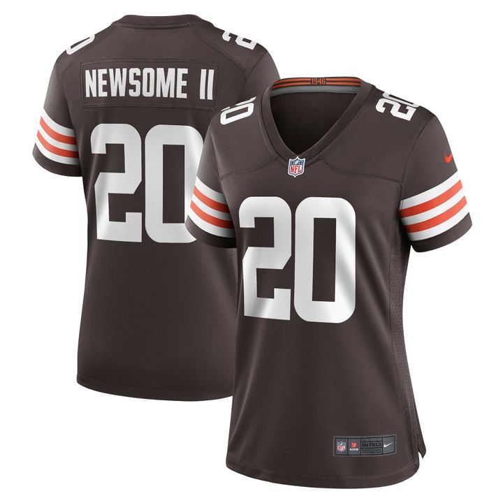 Womens Cleveland Browns Greg Newsome II Brown Game Jersey Gift for Cleveland Browns fans