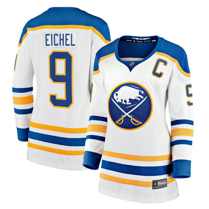 Womens Buffalo Sabres Jack Eichel White Away Player Jersey gift for Buffalo Sabres fans