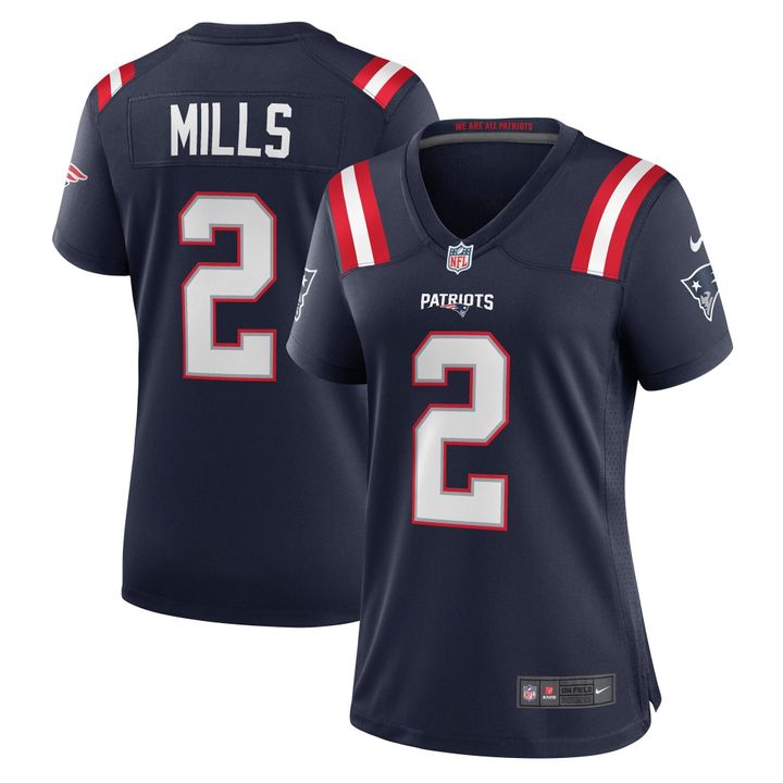 Womens New England Patriots Jalen Mills Navy Game Player Jersey Gift for New England Patriots fans