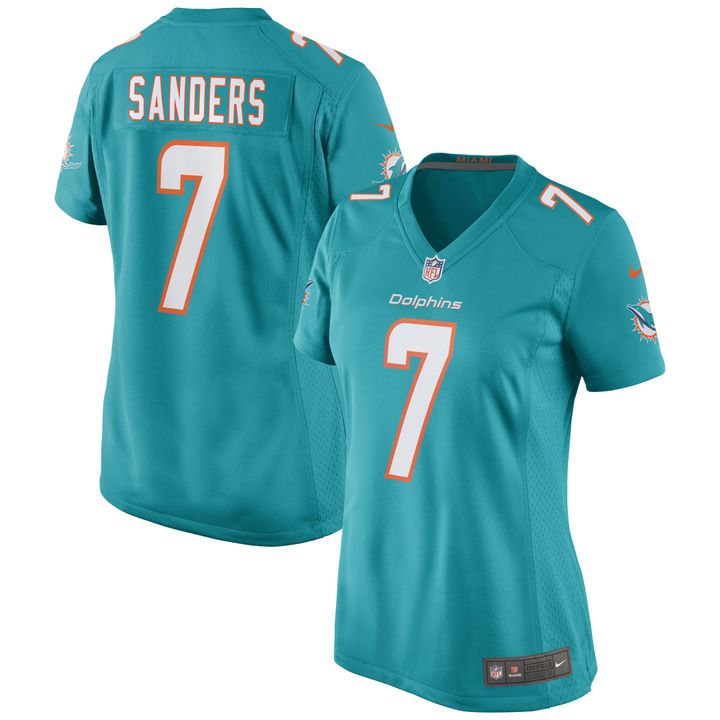 Womens Miami Dolphins Jason Sanders Aqua Game Jersey Gift for Miami Dolphins fans