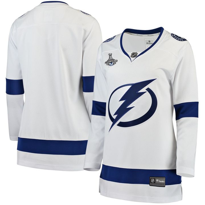 Womens Tampa Bay Lightning White 2021 Stanley Cup Champions Away Jersey gift for Tampa Bay Lightning fans