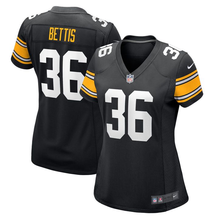 Womens Pittsburgh Steelers Jerome Bettis Black Retired Player Jersey Gift for Pittsburgh Steelers fans