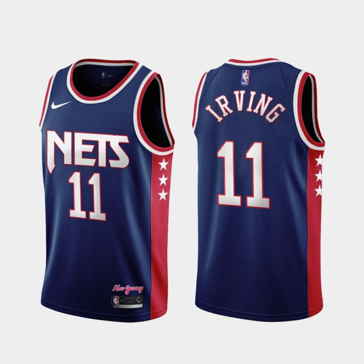 Brooklyn Nets Kyrie Irving 11 Nba 2021-22 City Edition Blue Jersey Gift For Nets Fans