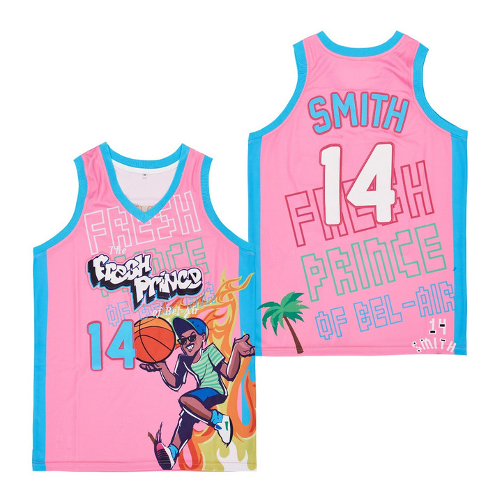 The Fresh Prince Of Bel-Air Will Smith 14 Pink Basketball Jersey Gift For Will Smith Fans