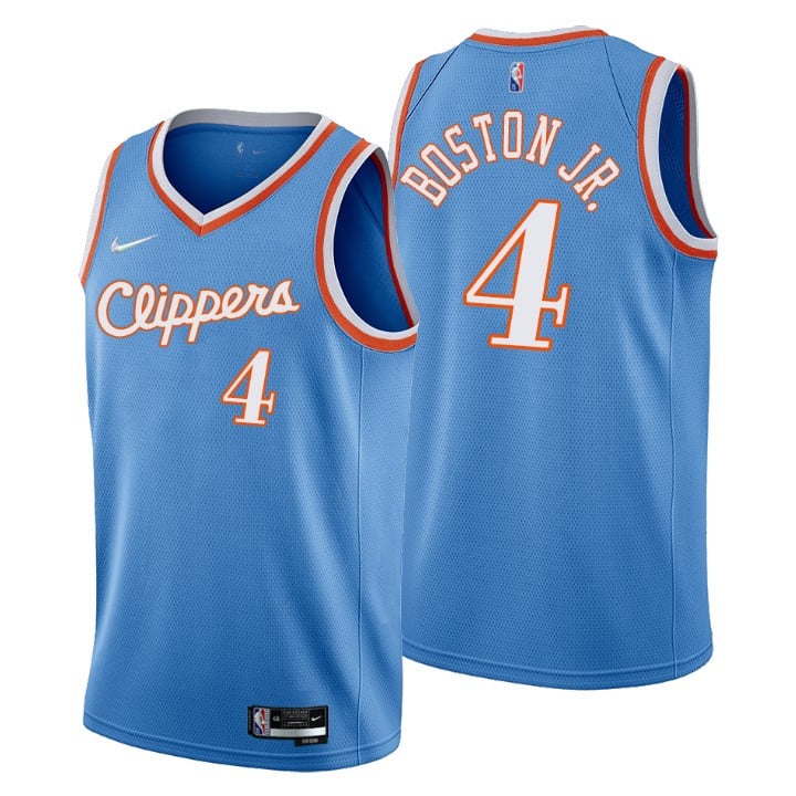 Los Angeles Clippers Brandon Boston Jr. 4 NBA Basketball Team City Edition Blue Jersey Gift For Clippers Fans