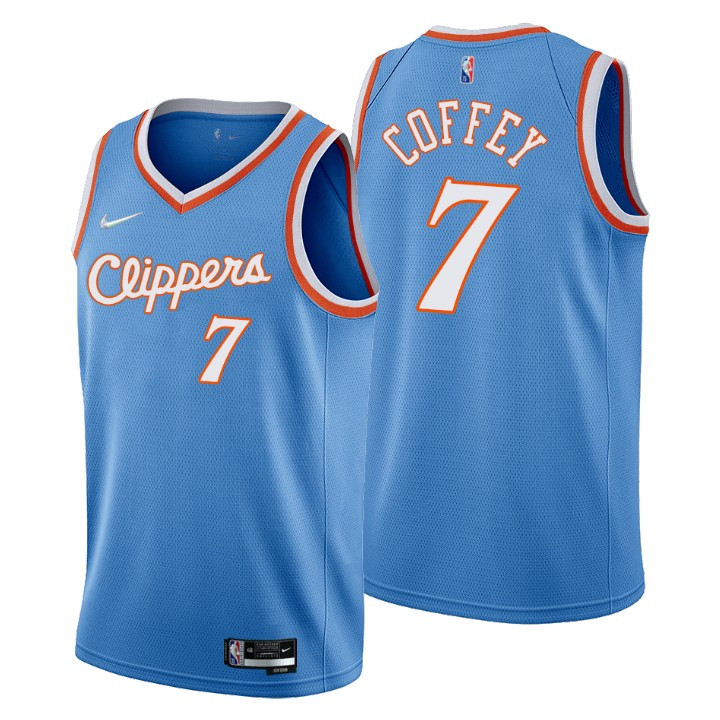 Los Angeles Clippers Amir Coffey 7 NBA Basketball Team City Edition Blue Jersey Gift For Clippers Fans