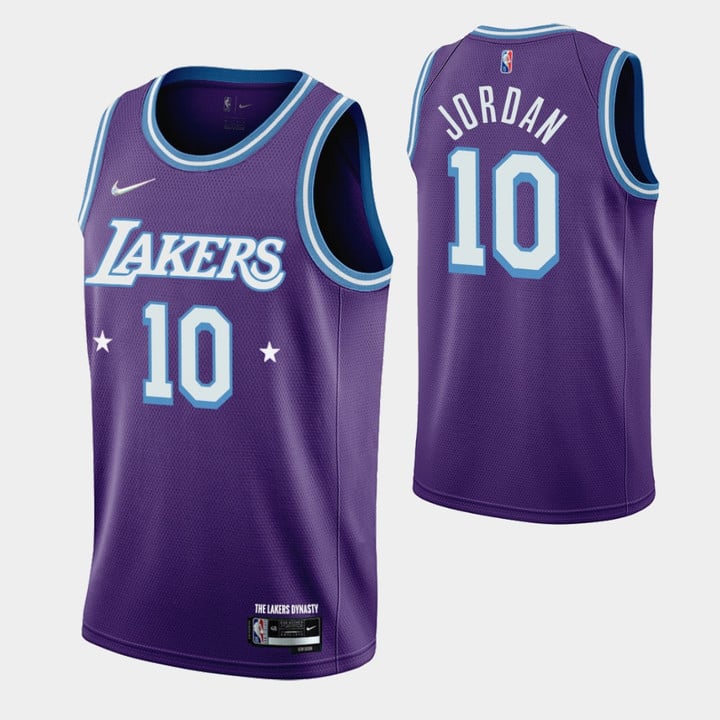 Los Angeles Lakers Deandre Jordan 10 Nba 2021-22 City Edition Purple Jersey Gift For Lakers Fans