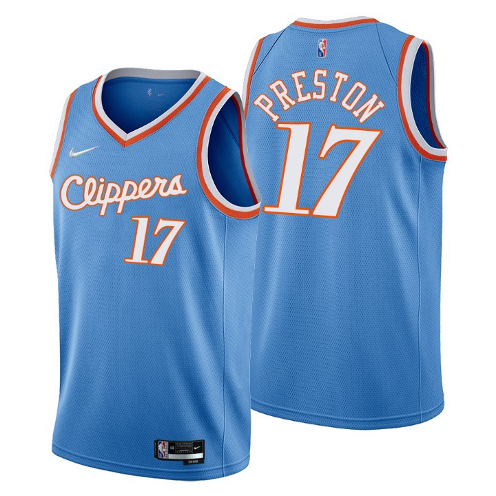 Los Angeles Clippers Jason Preston 17 NBA Basketball Team City Edition Blue Jersey Gift For Clippers Fans