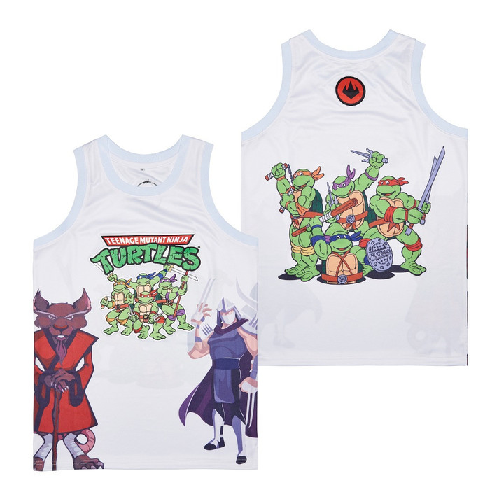 Teenage Mutant Ninja Turtles The Best Team Ninja Cartoon Movie Basketball White Jersey Gift For Ninja Turtles Fans