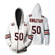 Chicago Bears Mike Singletary #50 Great Player NFL American Football Team Custom Game White 3D Designed Allover Gift For Bears Fans