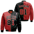 Chicago Bulls Dennis Rodman #91 NBA Great Player Throwback Red Black Jersey Style Gift For Bulls Fans